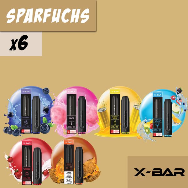 X-Bar x6 - nikotinfrei - SPARSET